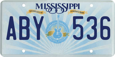 MS license plate ABY536