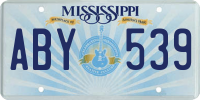 MS license plate ABY539