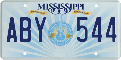 MS license plate ABY544