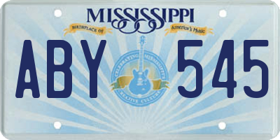 MS license plate ABY545