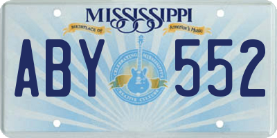 MS license plate ABY552