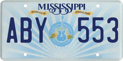 MS license plate ABY553