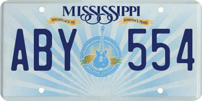 MS license plate ABY554