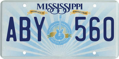 MS license plate ABY560