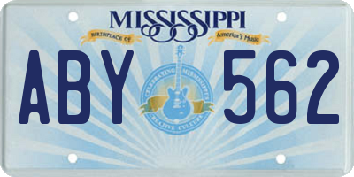 MS license plate ABY562