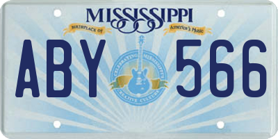 MS license plate ABY566