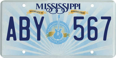 MS license plate ABY567
