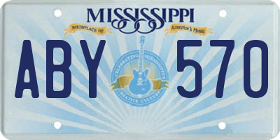 MS license plate ABY570