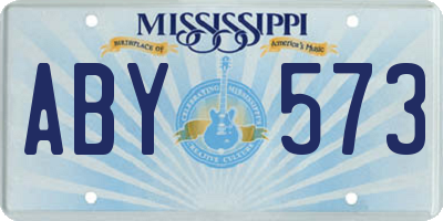 MS license plate ABY573