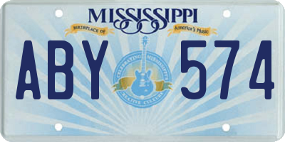 MS license plate ABY574