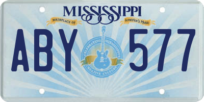 MS license plate ABY577