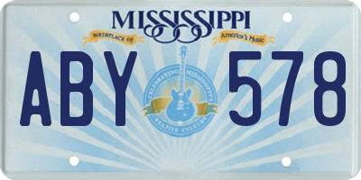 MS license plate ABY578