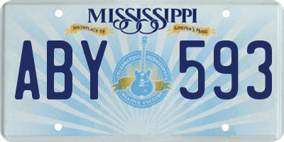 MS license plate ABY593
