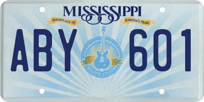 MS license plate ABY601