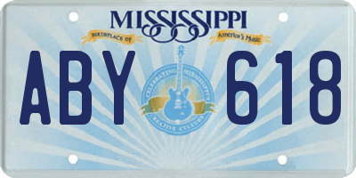 MS license plate ABY618
