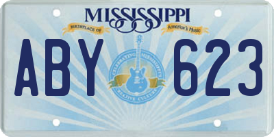 MS license plate ABY623