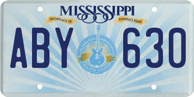 MS license plate ABY630