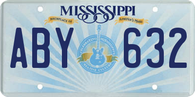 MS license plate ABY632