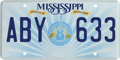 MS license plate ABY633