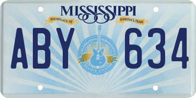 MS license plate ABY634