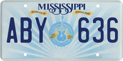 MS license plate ABY636