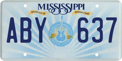 MS license plate ABY637