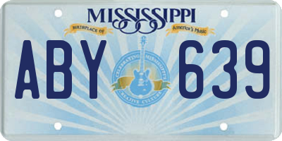 MS license plate ABY639