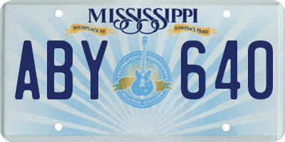 MS license plate ABY640