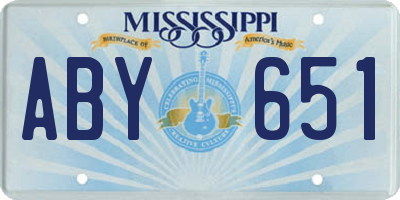 MS license plate ABY651