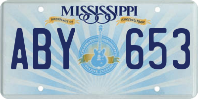 MS license plate ABY653