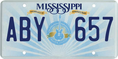MS license plate ABY657