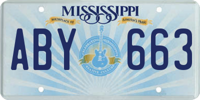 MS license plate ABY663