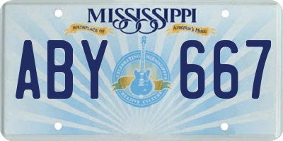 MS license plate ABY667
