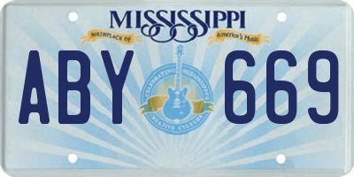 MS license plate ABY669