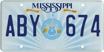 MS license plate ABY674