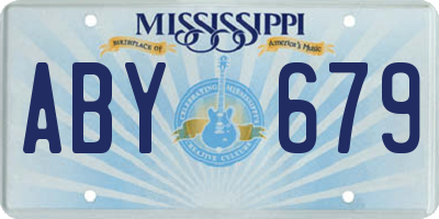 MS license plate ABY679
