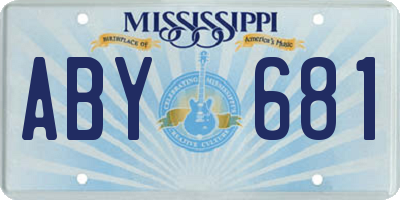 MS license plate ABY681