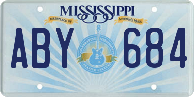 MS license plate ABY684