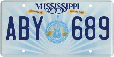 MS license plate ABY689