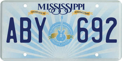 MS license plate ABY692