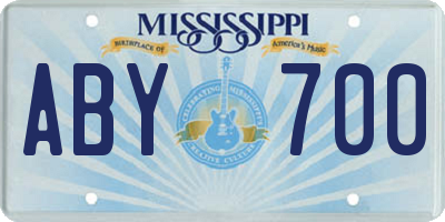 MS license plate ABY700