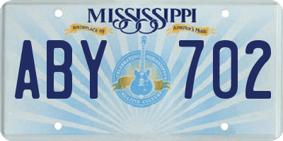 MS license plate ABY702