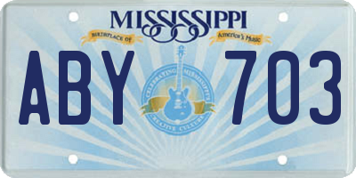 MS license plate ABY703
