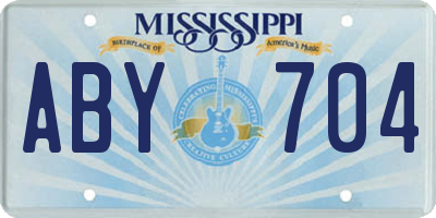 MS license plate ABY704