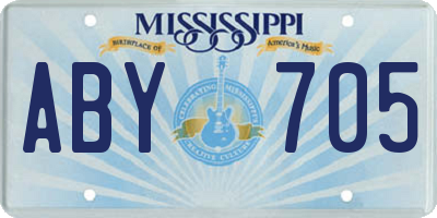 MS license plate ABY705