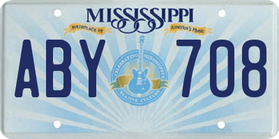 MS license plate ABY708