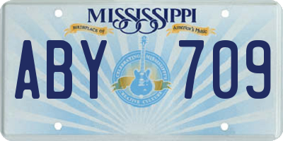 MS license plate ABY709