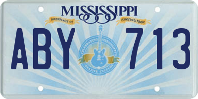 MS license plate ABY713