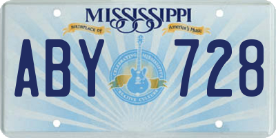 MS license plate ABY728
