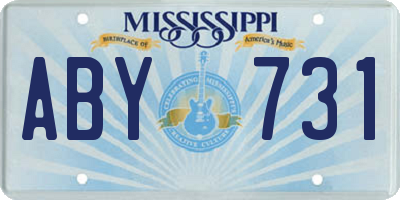 MS license plate ABY731